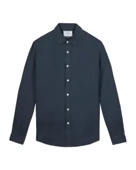 Portuguese Flannel Linen Long Sleeve Shirt - Navy