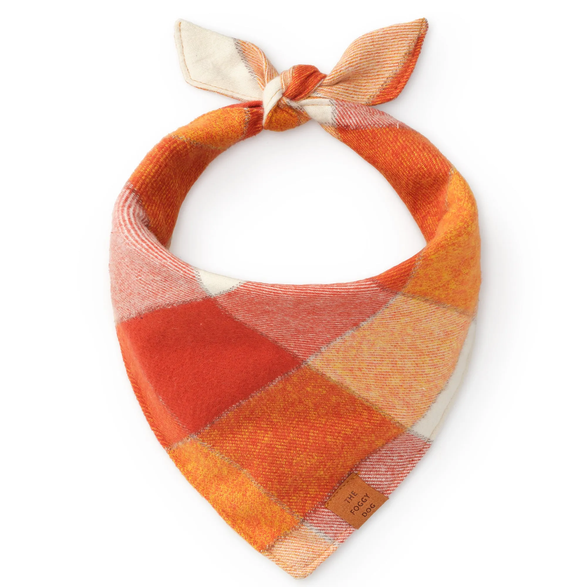 Pumpkin Spice Plaid Flannel Dog Bandana