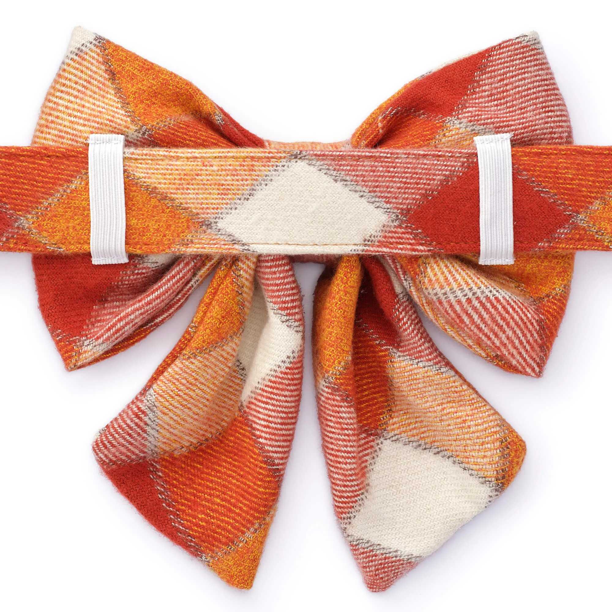 Pumpkin Spice Plaid Flannel Lady Bow Collar