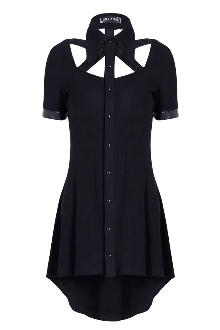 Punk hollow-out doll collar cocktail Tee dress DW127