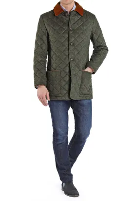 Quilted loden jacket in sage-green