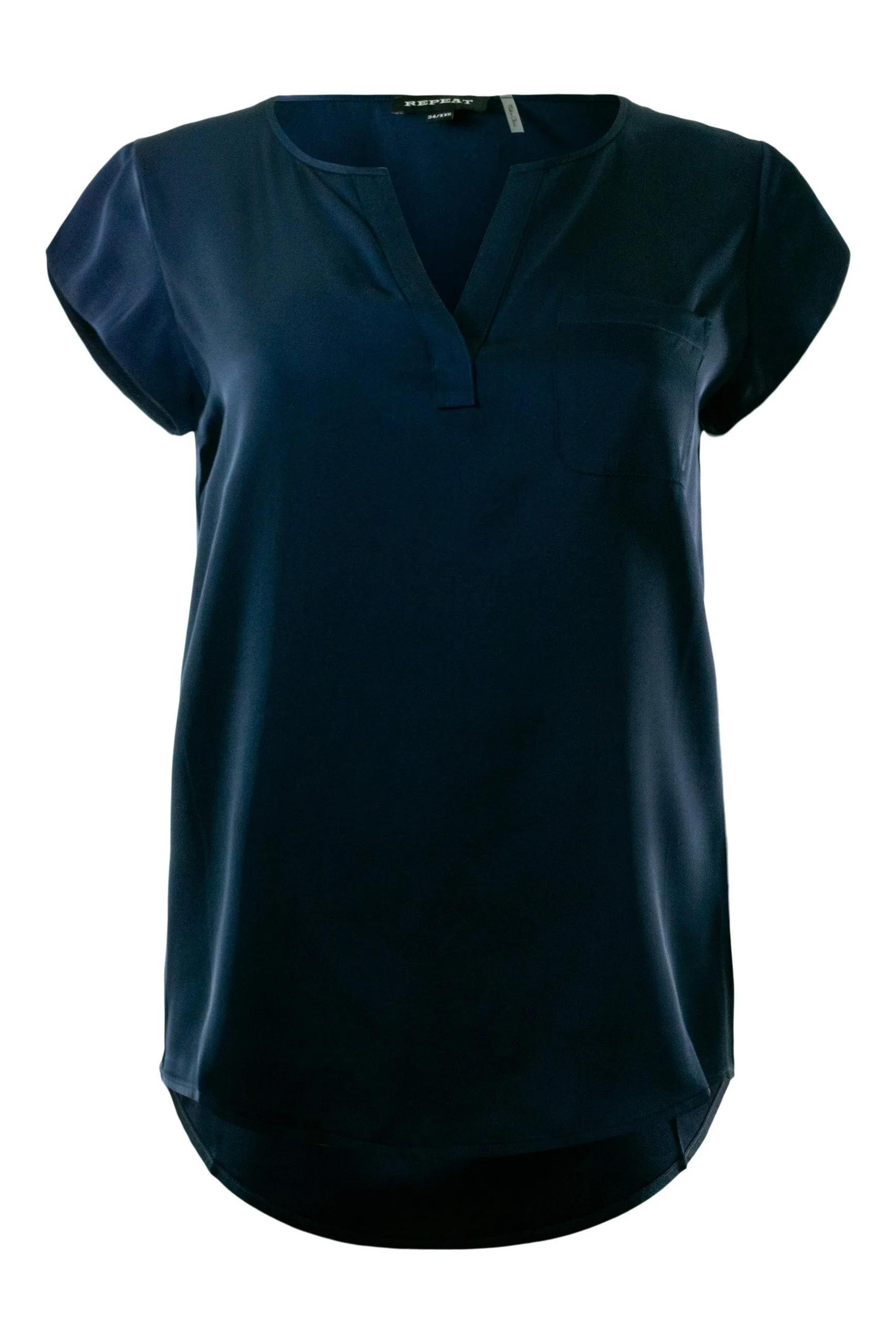 Repeat Cashmere Silk Top with Chest Pocket