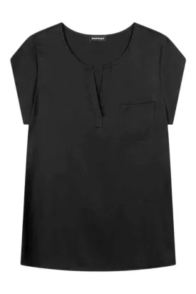 Repeat Cashmere Silk Top with Chest Pocket