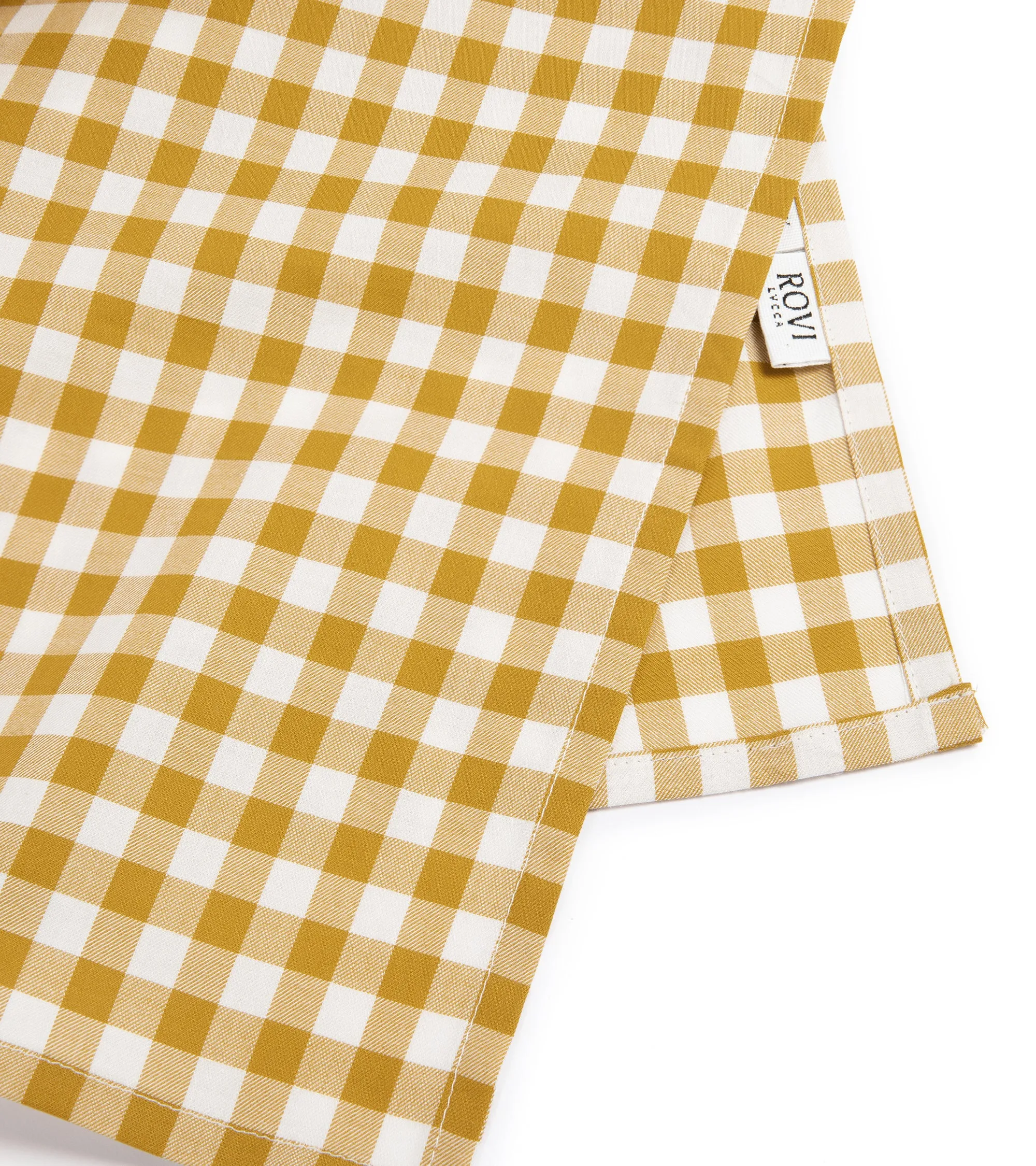 Rovi Lucca Cotton Flannel Gingham Garden Bandana: Gold/Cream