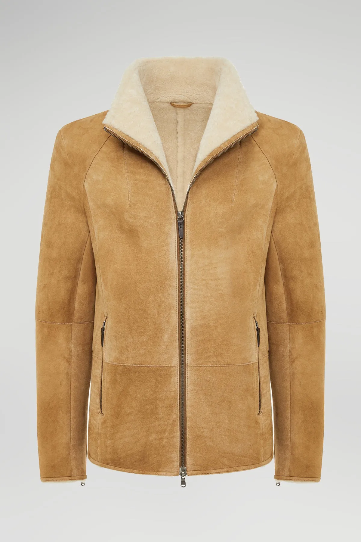 Sand Beige Shearling Jacket