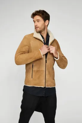 Sand Beige Shearling Jacket