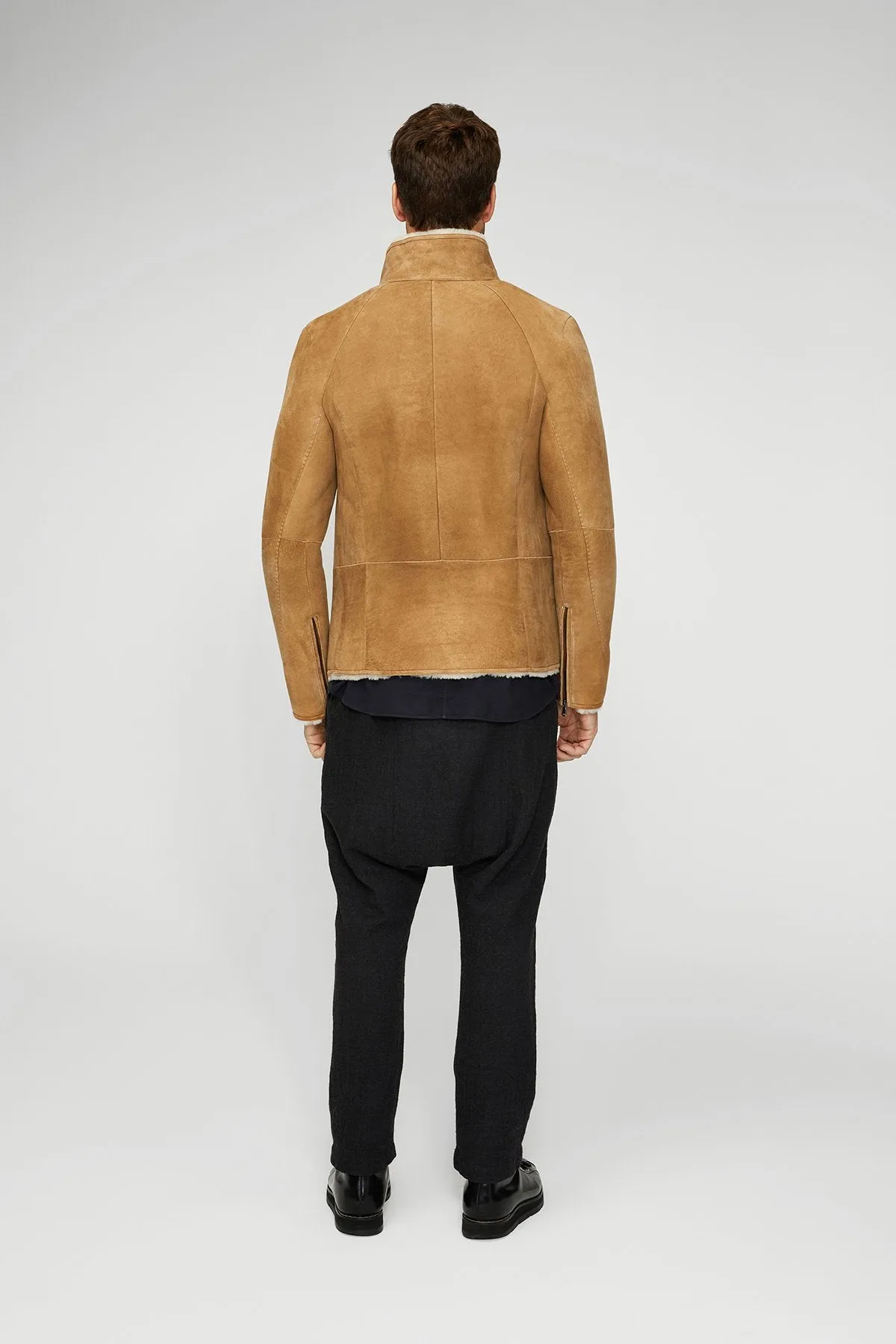 Sand Beige Shearling Jacket