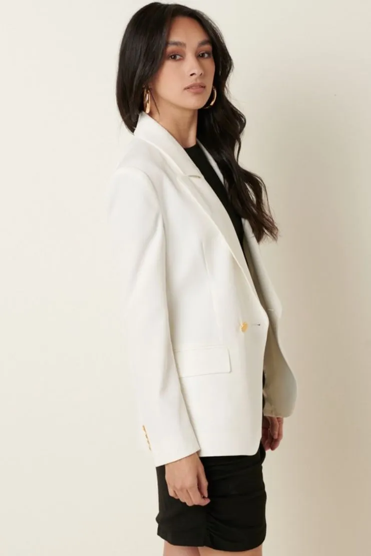 Shaina Notch Collar Blazer - Ivory