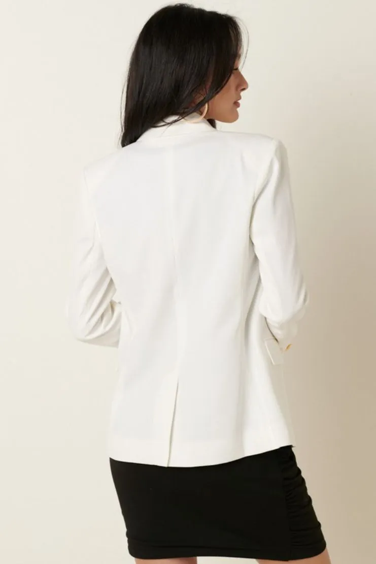 Shaina Notch Collar Blazer - Ivory