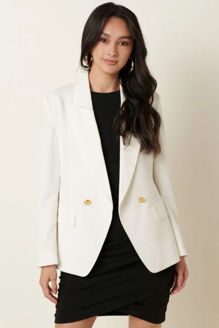 Shaina Notch Collar Blazer - Ivory