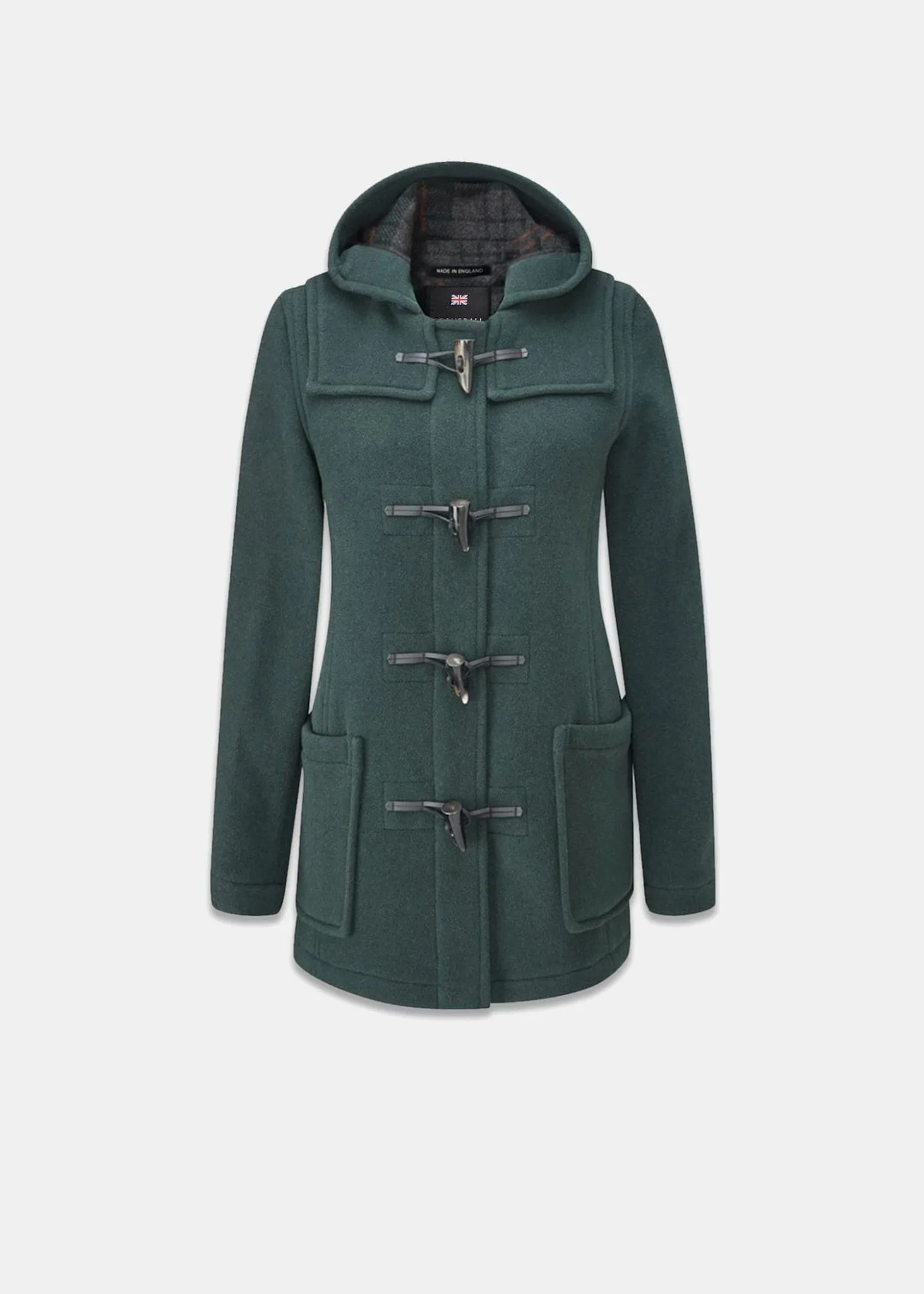 Short Slim Green Duffle Coat