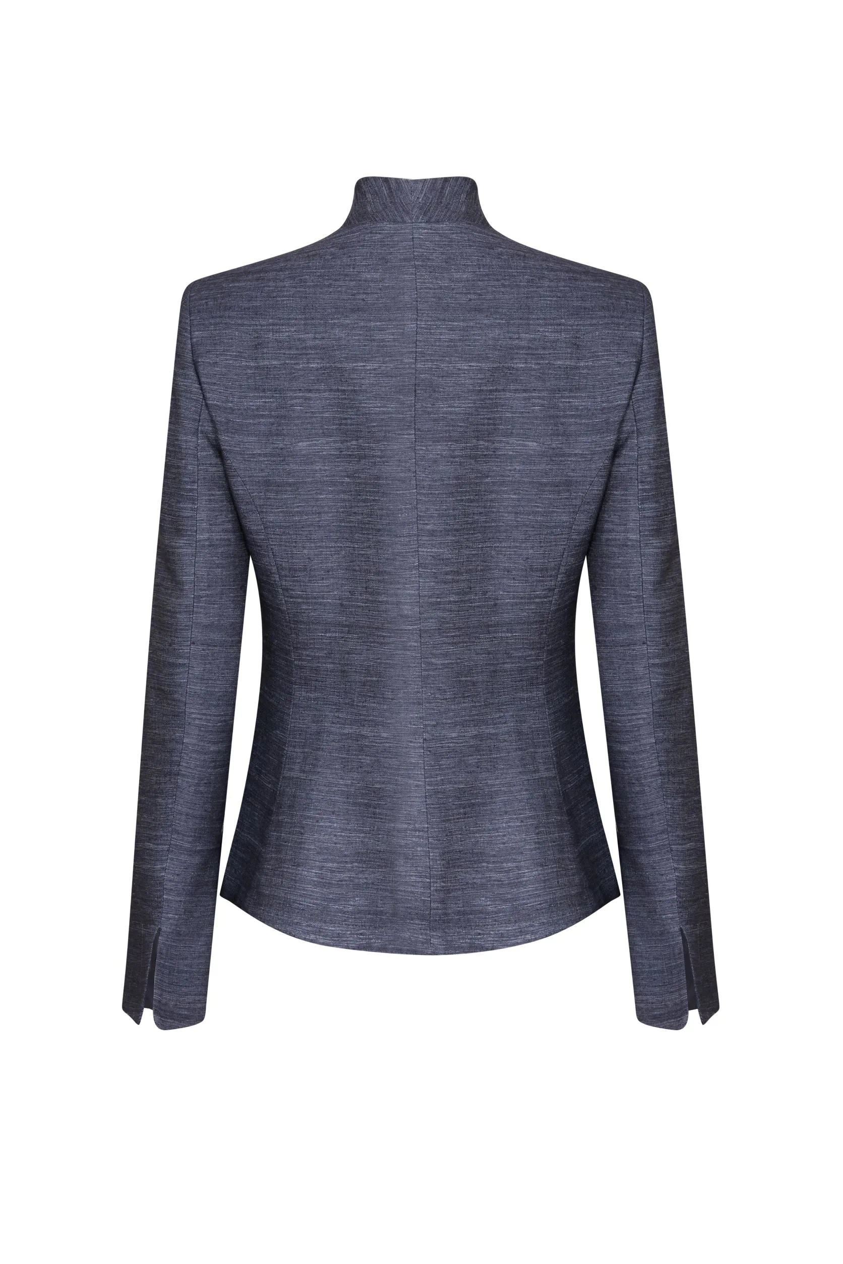 Slate Plain Raw Silk Jacket - Diana