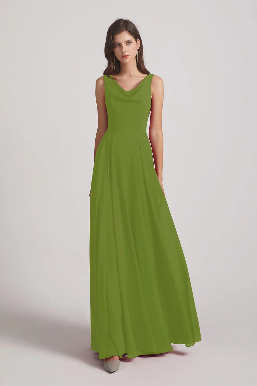 Sleeveless Cowl Chiffon A-line Bridesmaid Dresses (AF0052)