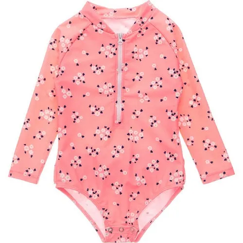 Snapper Rock Baby Ditsy Coral Long Sleeve Surf Suit (SALE)