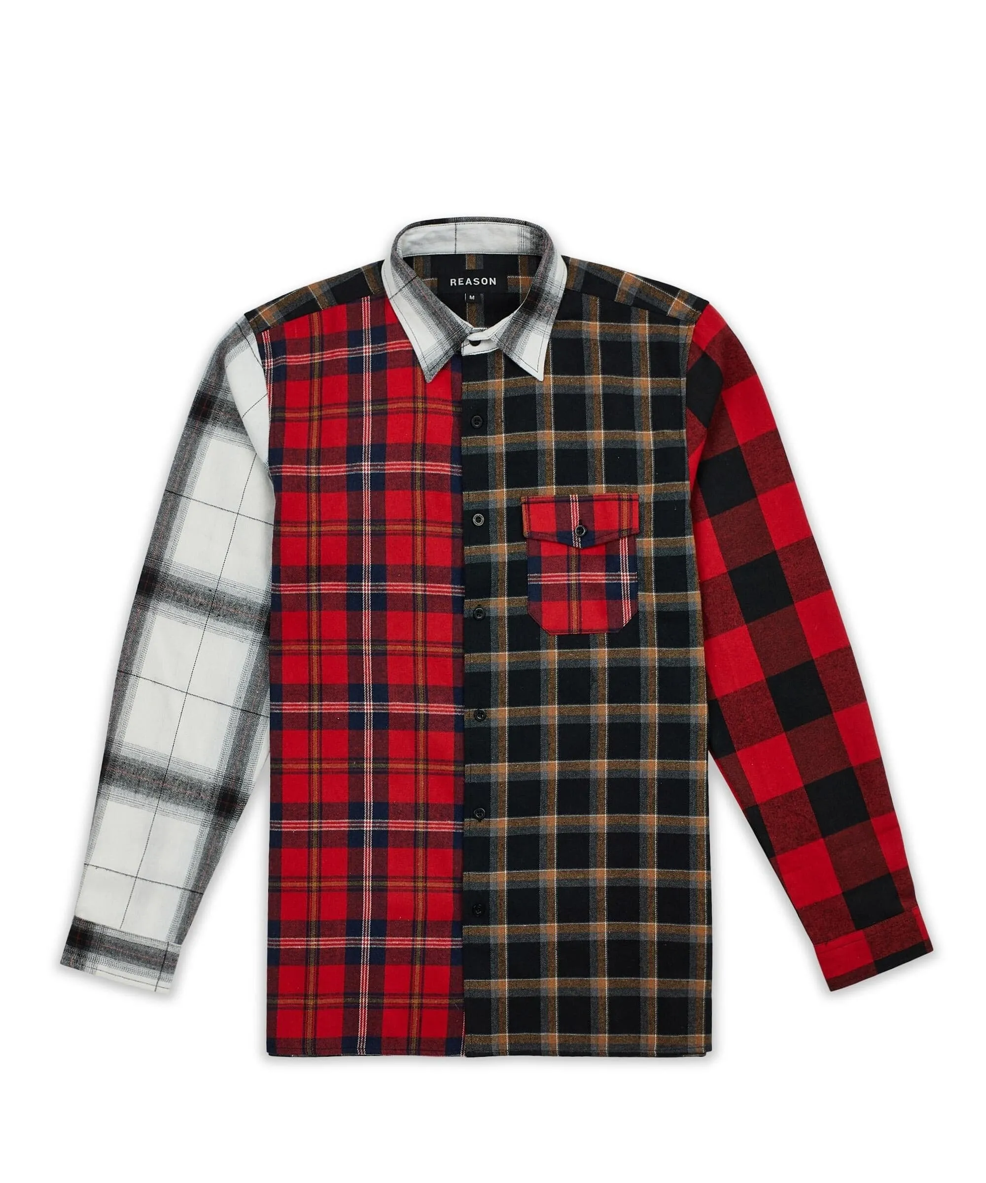 Split Flannel Checkered Shirt - Multi