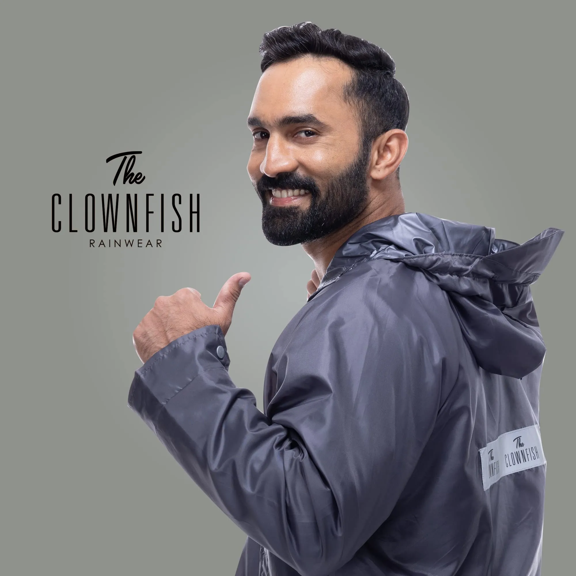 THE CLOWNFISH Arthur Series Men's Waterproof Polyester Double Coating Reversible Raincoat with Hood and Reflector Logo at Back. Set of Top and Bottom. Printed Plastic Pouch with Rope (Black, X-Large)