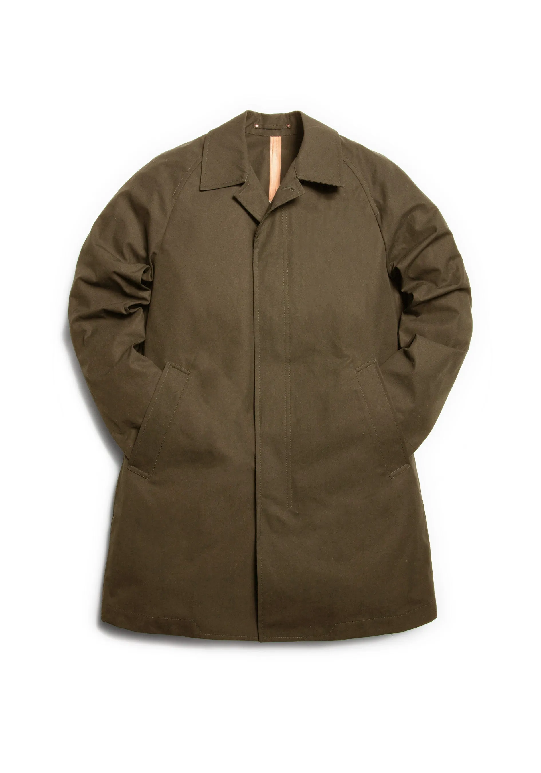 The Ventile® Raglan Raincoat - Leather