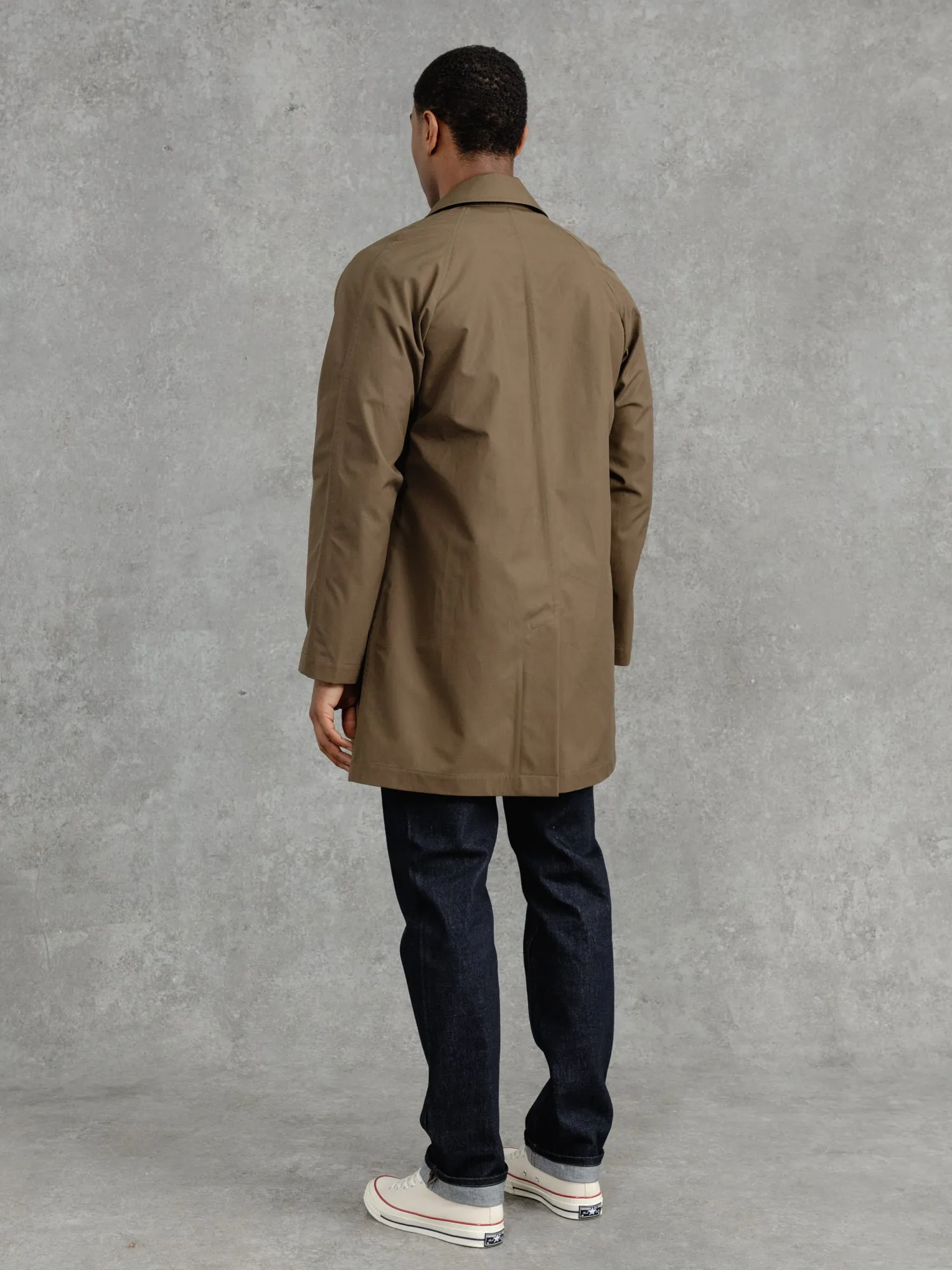 The Ventile® Raglan Raincoat - Leather