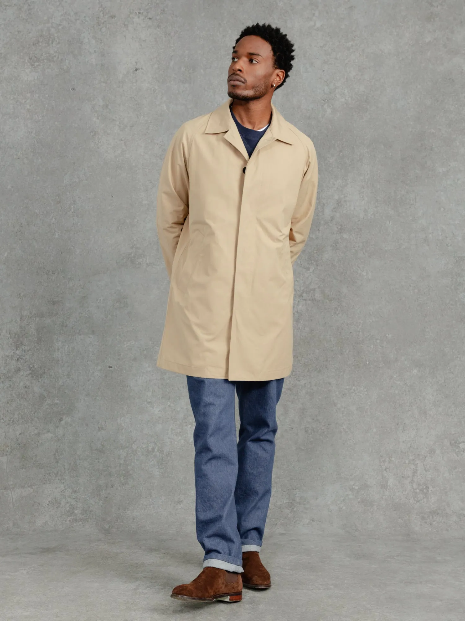 The Ventile® Raglan Raincoat - Natural