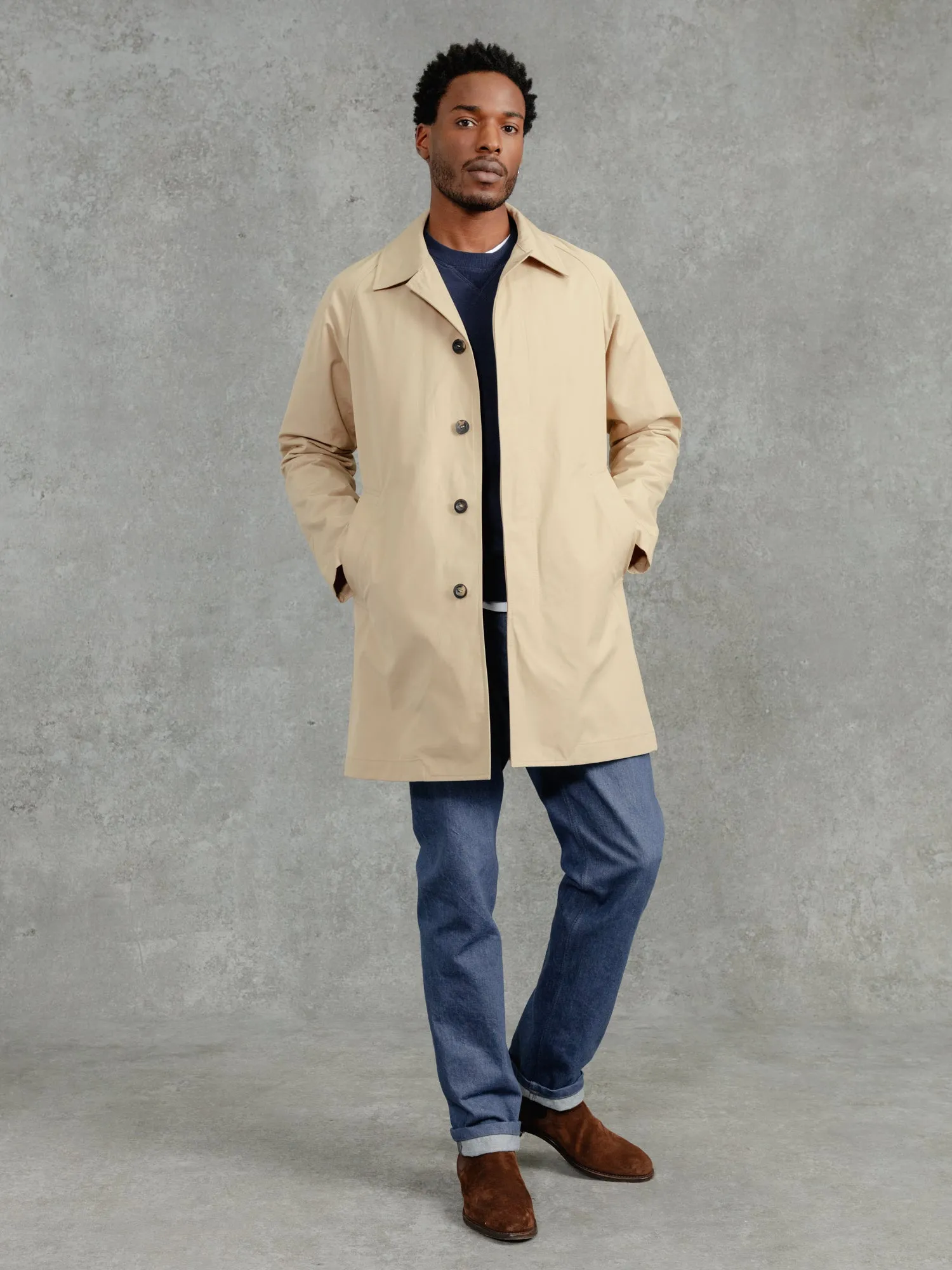 The Ventile® Raglan Raincoat - Natural