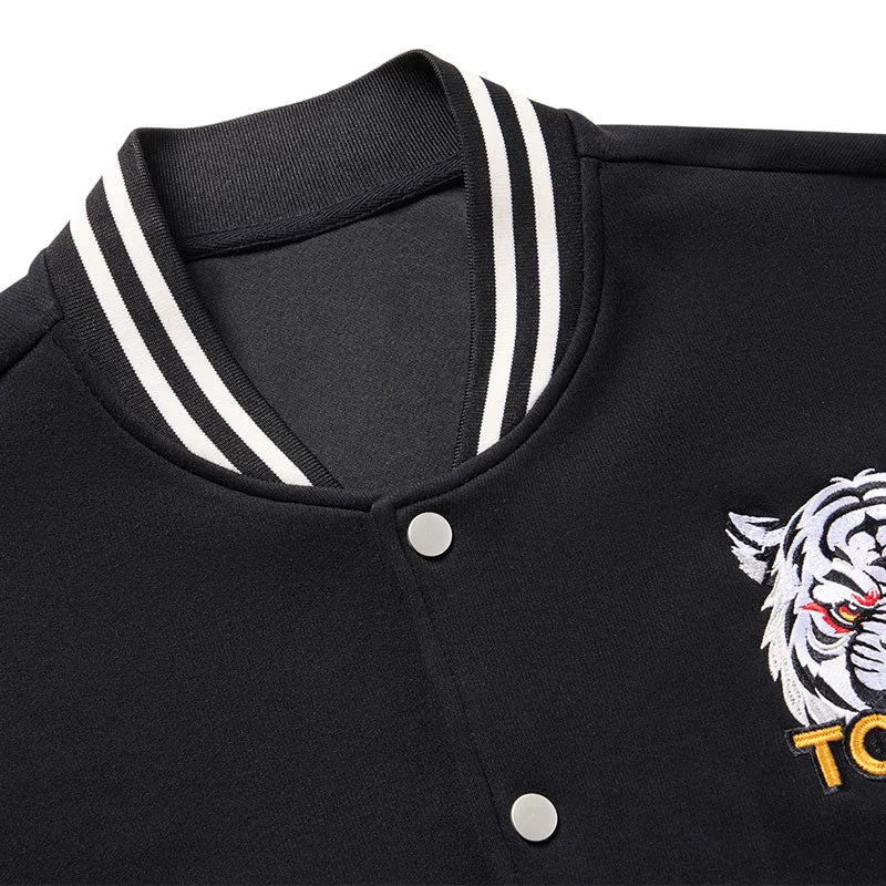 Tokyo-Tiger Forever Pumpkin Exhibition Japanese Embroidery Varsity Jacket