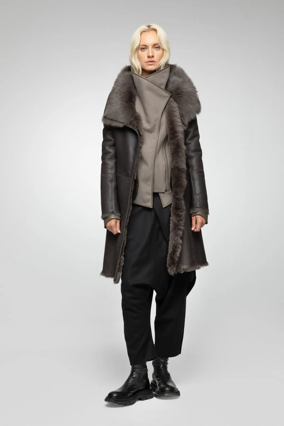 Valerie - Brown Bitter Shearling Coat