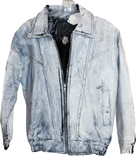 Wolfdelux White Painted Leather Jacket, Youth Large