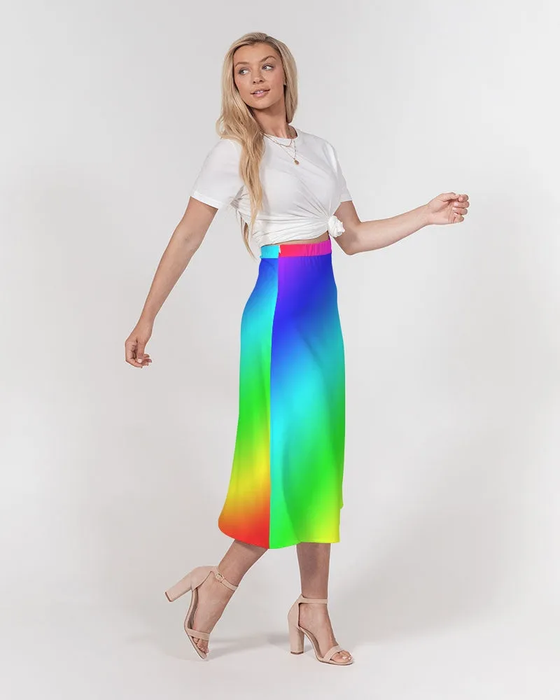 Women's A-Line Midi Skirt rainbow