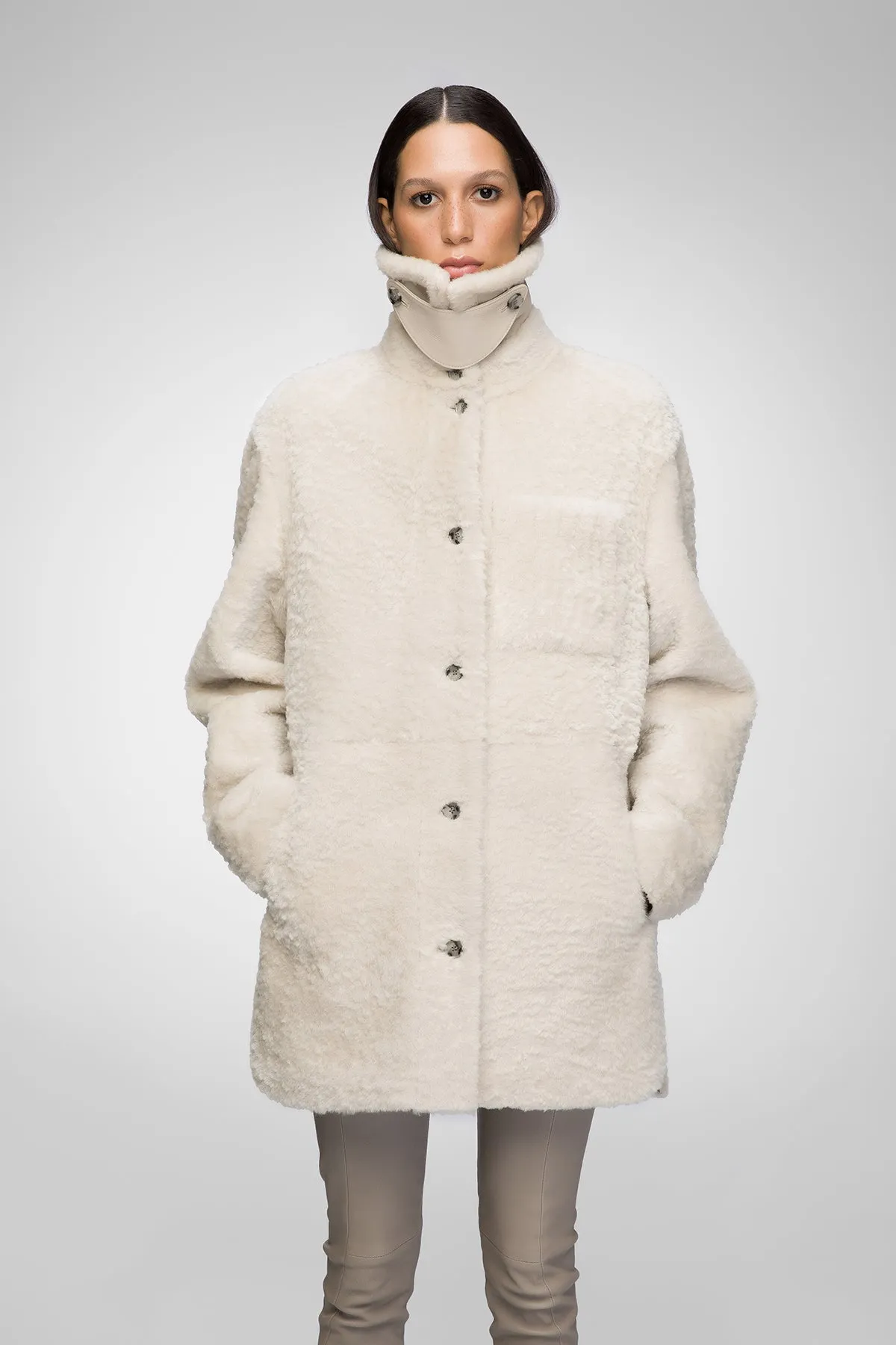 Yuki - Cream Shearling Coat