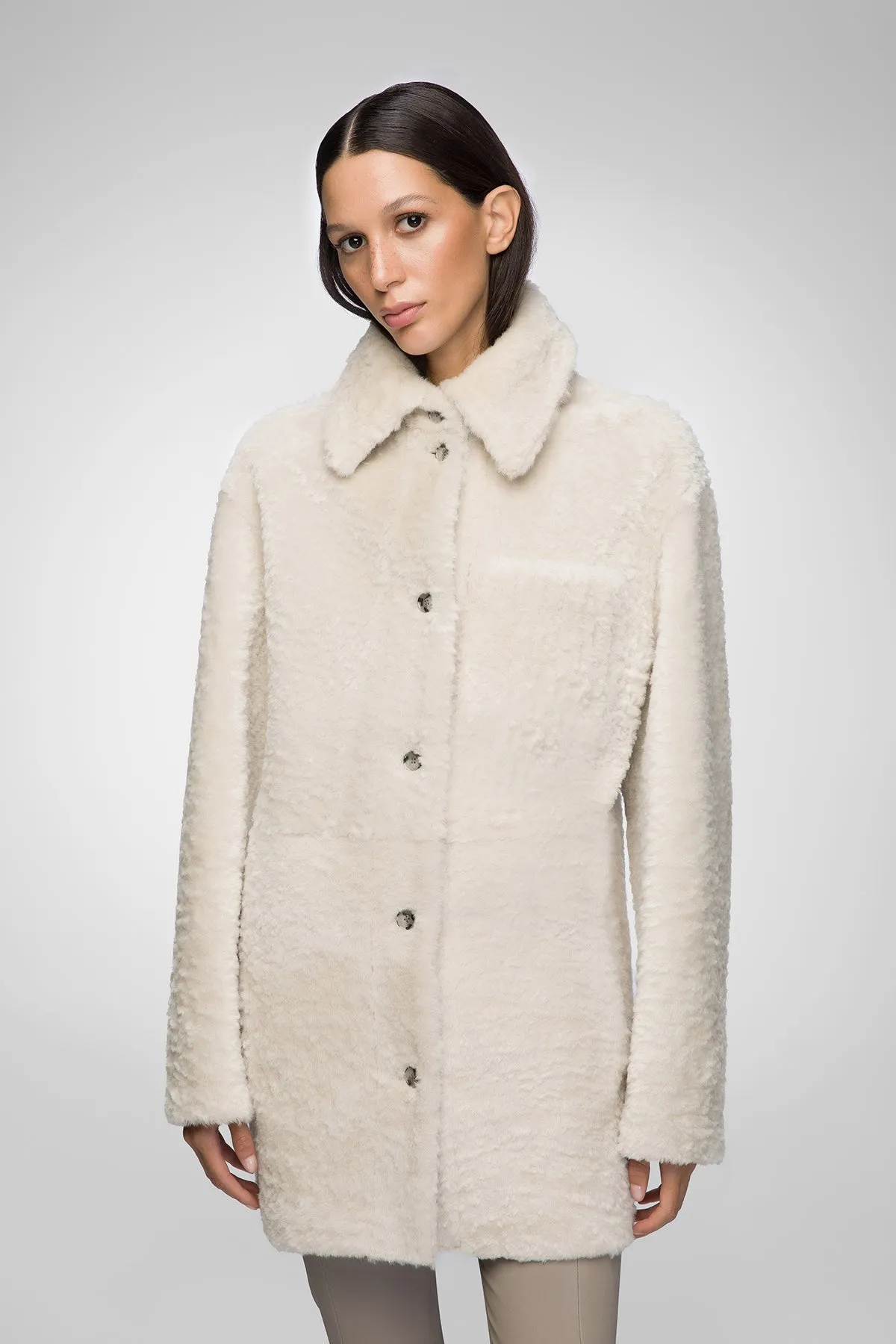 Yuki - Cream Shearling Coat